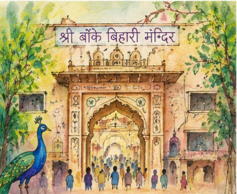 Śrī Bāṅke Bihārī temple gate